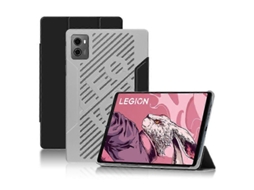 Capa inteligente de couro sintético Hengrongshen para Lenovo Legion Y700 com suporte triplo e dissipador de calor, cinza
