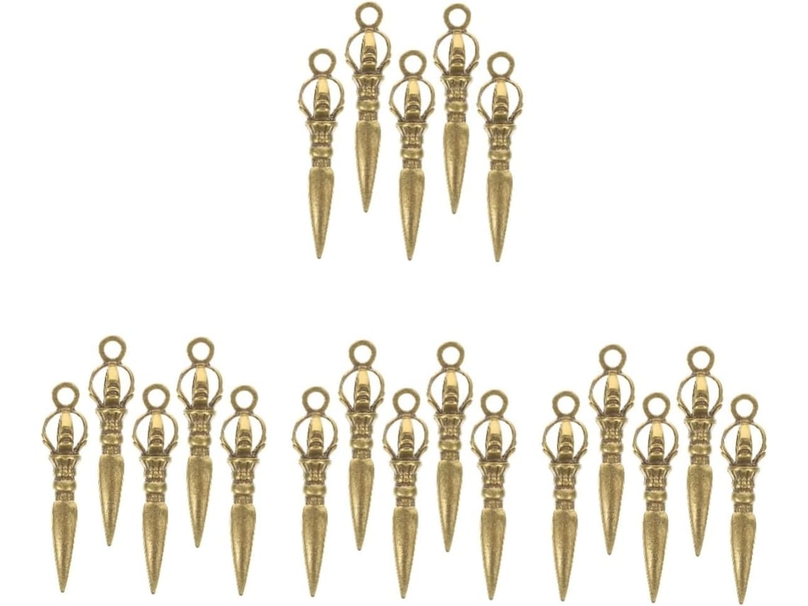 Nuobesty Demon Pestle Loop Hanging Chain Rings Keychain Bells Pouch Beads Vajra