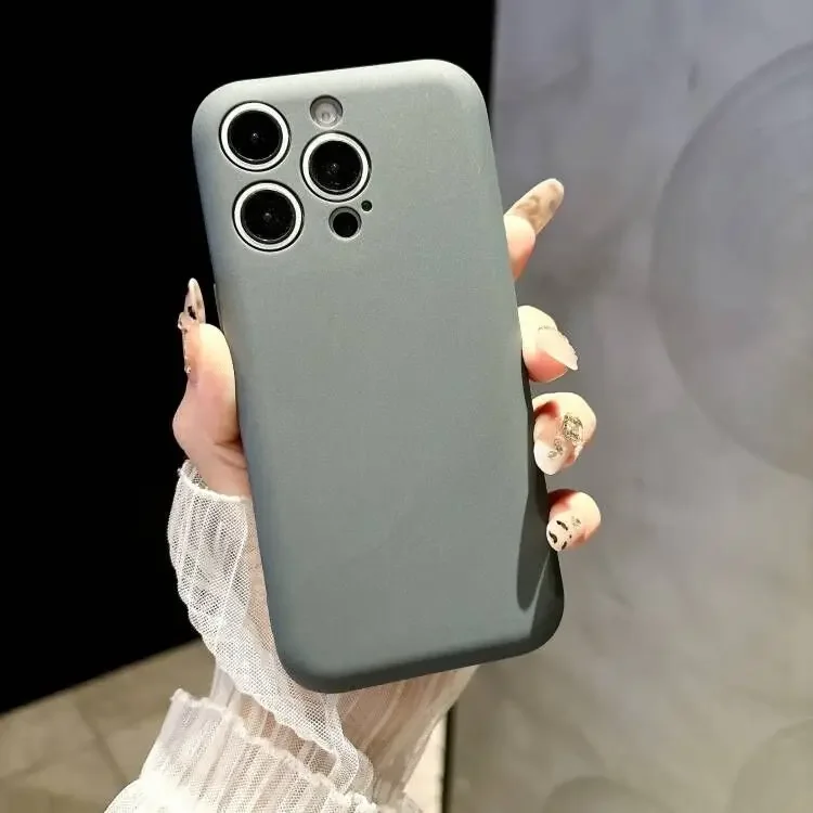Capa De Celular Ultrafina De Silicone Líquido Para Iphone 13 Pro Max (cinza), À Prova De Choque.