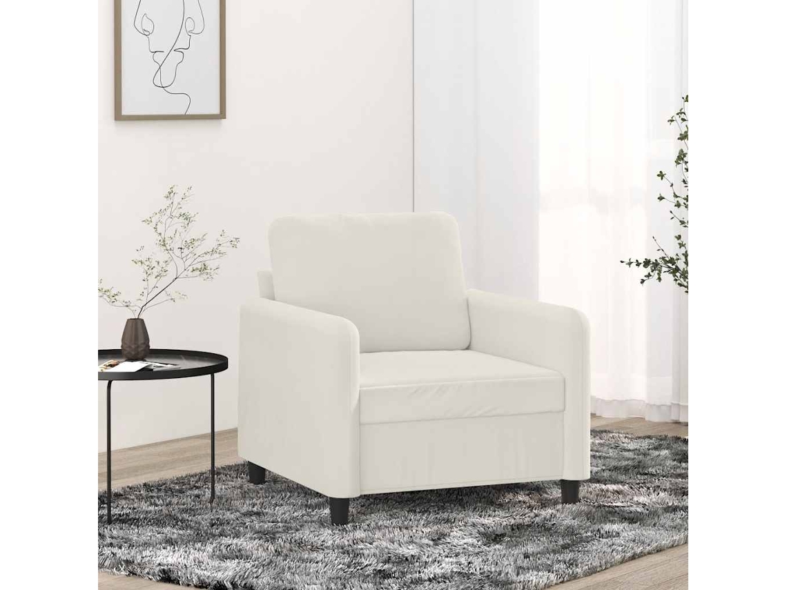 Vidaxl Poltrona 60 Cm Veludo Cor Creme