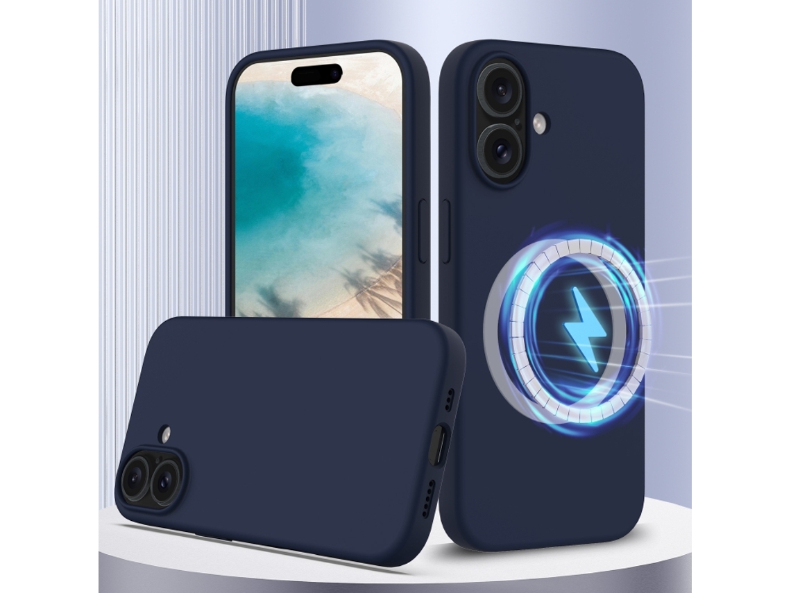 Capa De Silicone Com Magsafe Para Iphone 16 Plus - À Prova De Choque E Resistente A Quedas