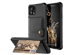 Capa Para Iphone 11 Pro Max Pele Sintética Magnética Preto