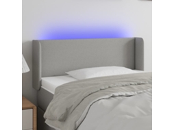 Vidaxl Cabeceira De Cama C/ Luzes Led Tecido 83x16x78/88cm Cinza-claro