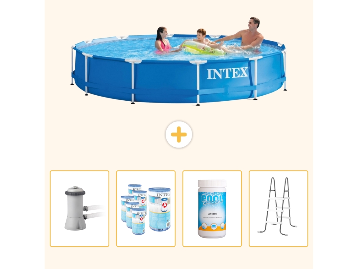 Intex Piscina Com Estrutura Redonda - 366x76 Cm - 5-peças Scb96