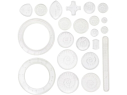 Conjunto multifuncional de pintura em plástico com 22 peças e regras para desenvolvimento criativo prático, ideal para estudantes.