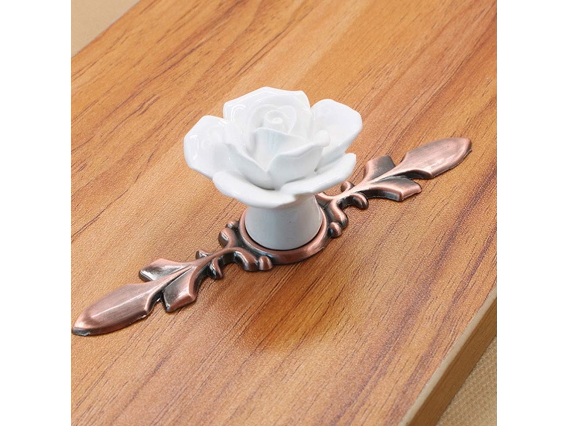 Puxador De Gaveta Rose, Elegante, Em Liga De Cerâmica, Para Portas De Armários E Guarda Roupas, Tamanho P 118x 40x 37mm