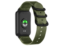 Bracelete Para Redmi Watch 6 / 5 / 4 - Nylon - Fivela Dupla Preta Verde Militar