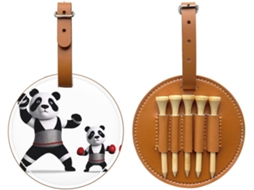 Bolsa para Tees de Golfe Panda, preta, fácil de transportar e eficiente, S/MARCA