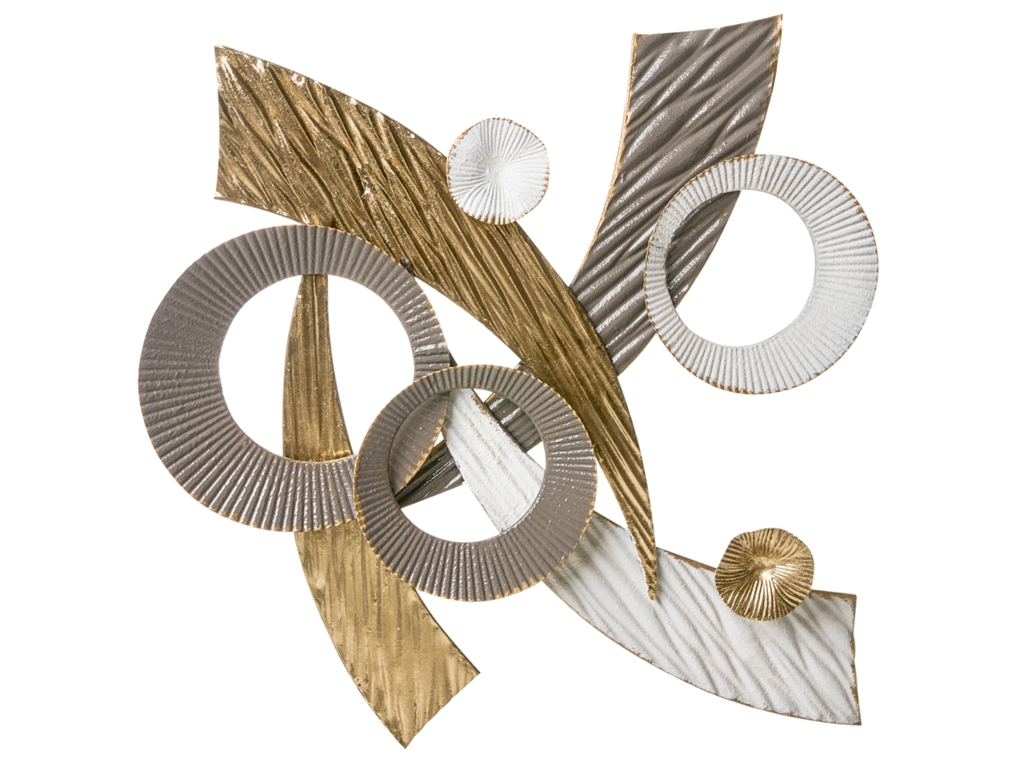 Decoração De Parede Beliani Fenit De Ferro Dourado 55x4x54