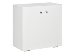 Aparador para Sala de Estar com 2 Portas, 2 Prateleiras, Estilo Moderno, 70x39x70cm, Branco