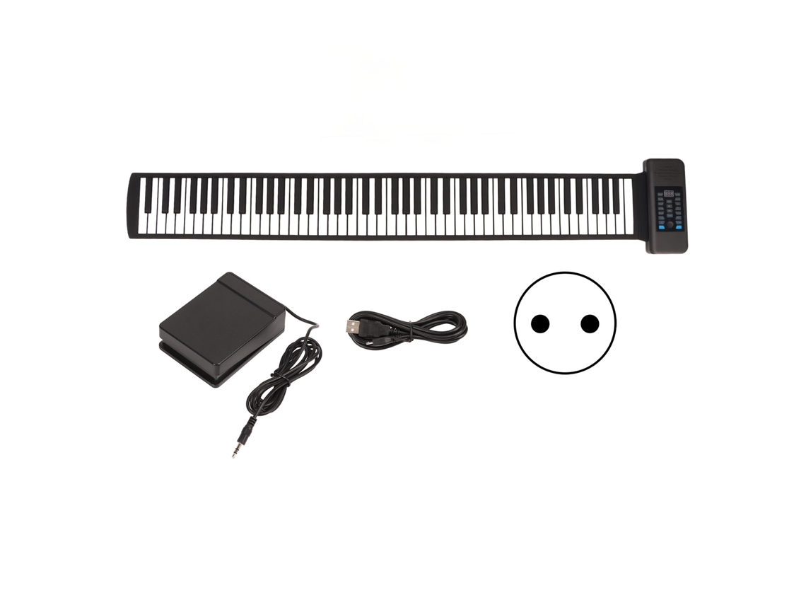 Piano Roll up EOOCOO (88 Teclas com Som Externo, Plegável e Portátil)