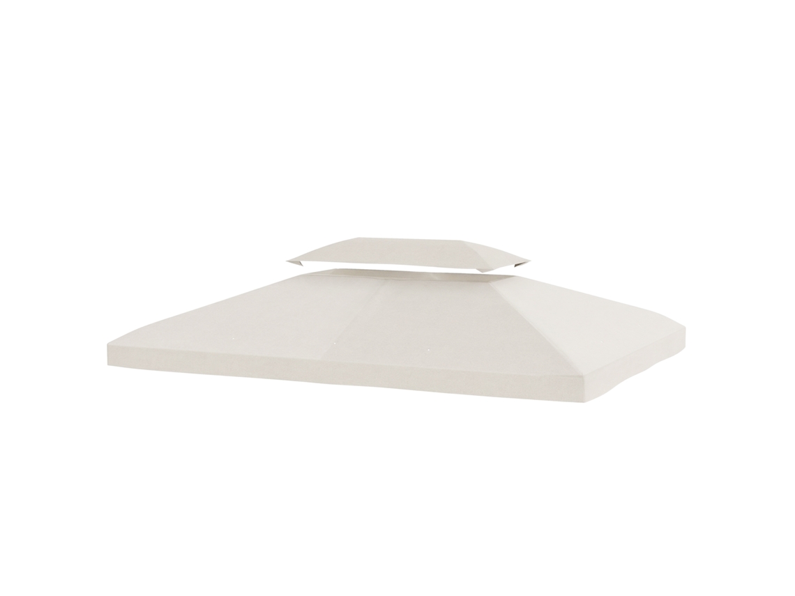 Toldo De Substituição 4x3 M Com Teto Duplo Orifícios De Drenagem E Proteção Uv Apenas Não Inclui Estrutura Creme
