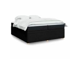 Vidaxl Cama Com Molas/colchão 200x200 Cm Tecido Preto