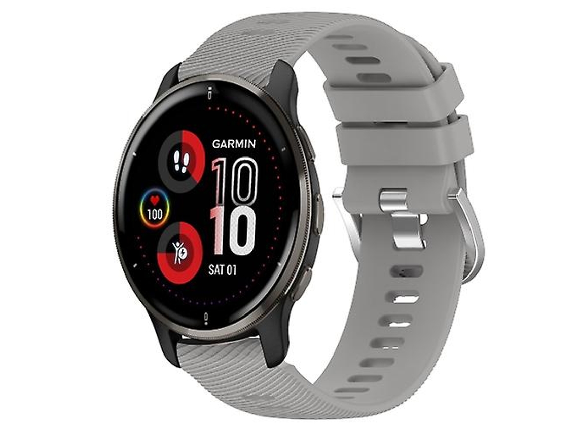 Bracelete para Garmin Venu 2 Plus 20Mm Faixa de Relógio de Silicone Macio de Cor Sólida Cinza VENISYMLIS