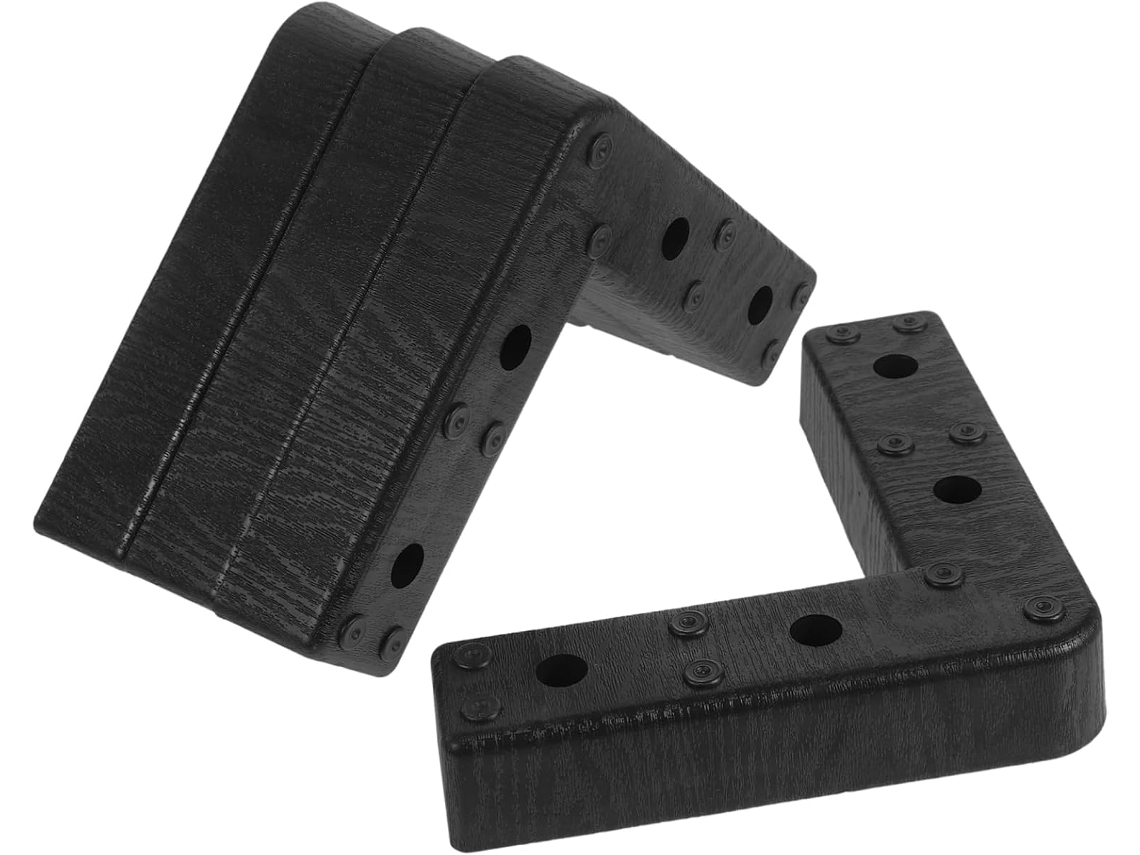 Homsfou Conjunto De 4 Pés Móveis Em Plástico Preto Formato L Para Sofá E Cama, Protegem O Piso E Facilitam Armazenamento