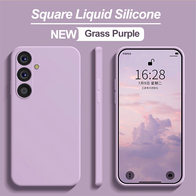 Capa De Silicone Líquido (roxo Grama) Para Câmera Do Samsung Galaxy S25