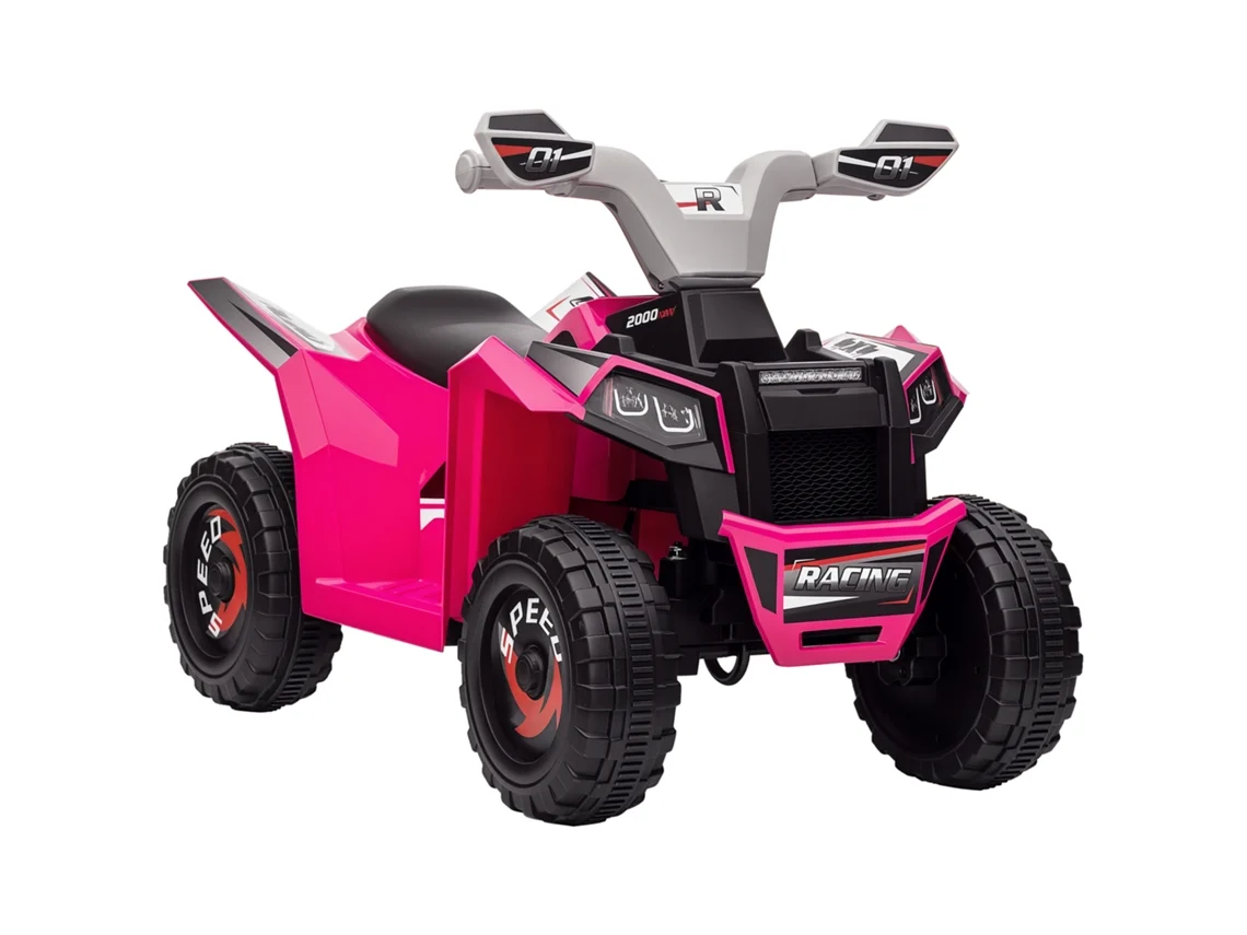 Quadriciclo elétrico para crianças com bateria de 6v velocidade 2,5 km/h 70x41,5x48,5 cm rosa | S/MARCA