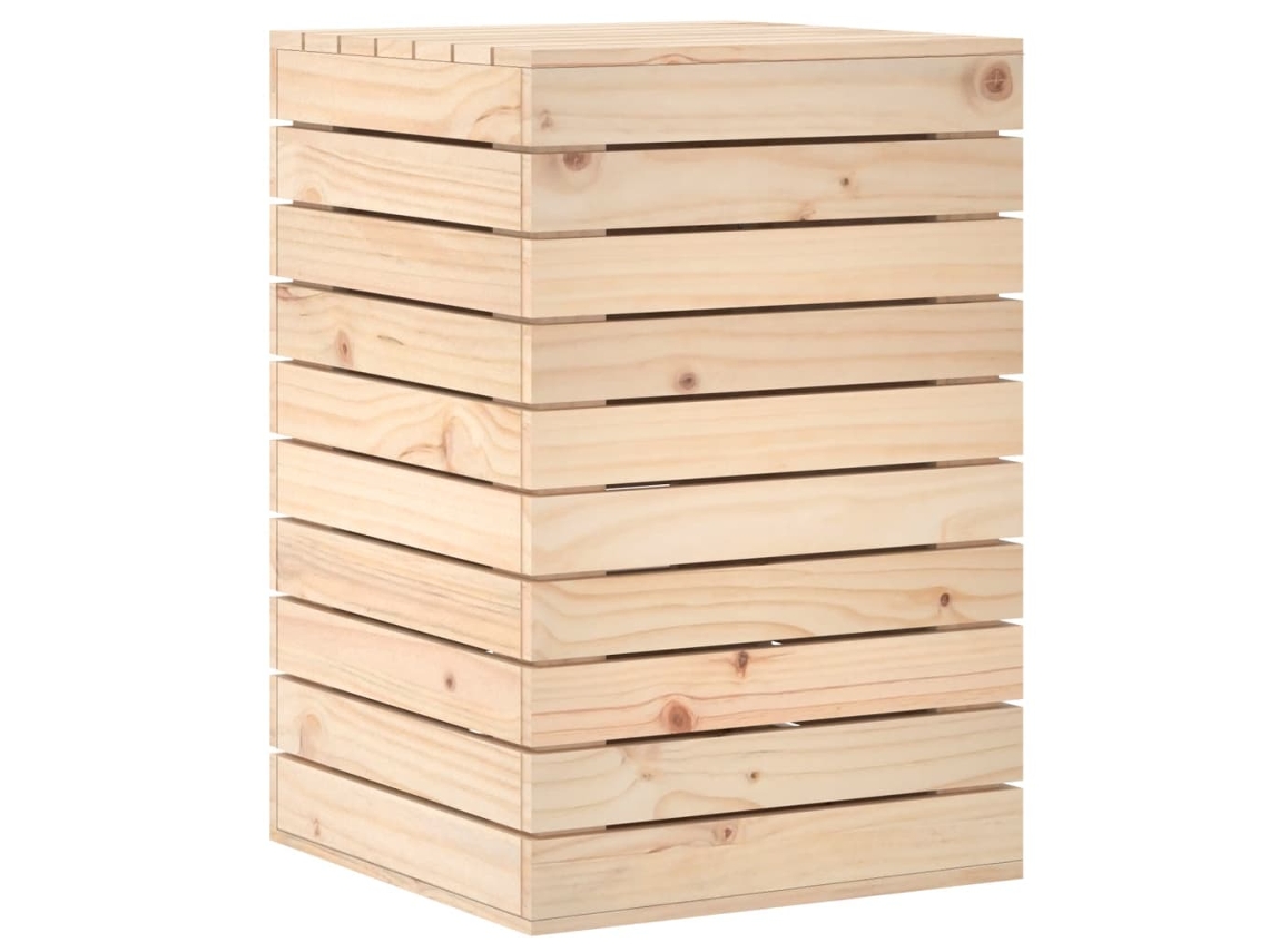 Cesto de Roupa Suja VIDAXL Madeira de Pinho Maciça 44 X 44 X 66 Cm