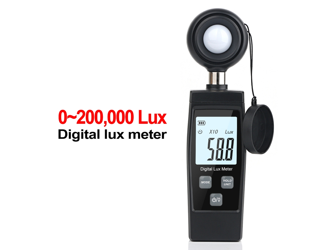 Medidor de Lux Digital Portátil com Sensor de Iluminância Até 200.000 Lux | S/MARCA