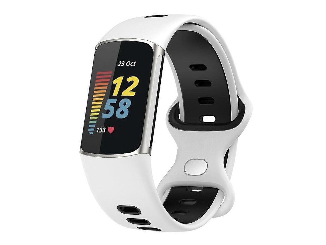 Pulseira de silicone à prova d'água bicolor para relógio inteligente esportivo Fitbit Charge 5 Hengrongshen