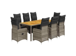 Bistro Set, Bistro Sets Vidaxl Cinzeto Rattan / Vime (190 X 90 X 75 Cm)