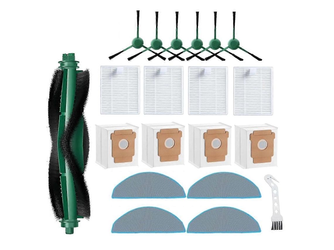 Peças para Aspirador de Pó Irobot Roomba 104 Combo/105 Vac/105 Combo+/q052: Escova Lateral Principal, Filtro, Esfregão e Sacos de Pó BRILVIBERA