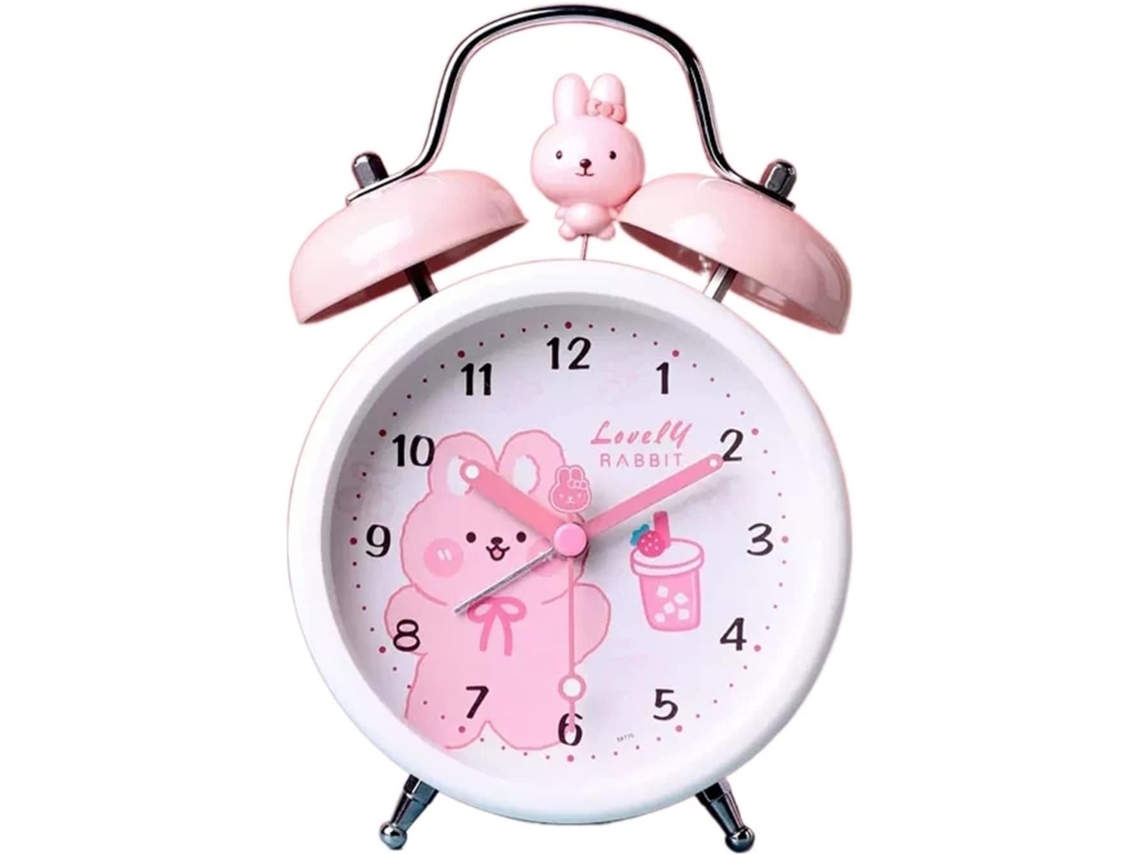 Despertador Infantil Fofo Em Formato De Coelhinho Com Luz Fundo Para Quem Tem Sono Pesado