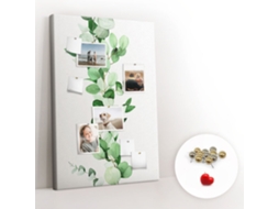 Lousa De Cortiça Ramo De Planta Com Folhas Para A Sala De Estar Espelharte (80x120 Cm)