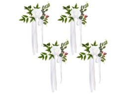 Laxiscreed Arranjo De Flores Para Cadeira De Casamento E Decoração Com Bouquet Artificial Para Fotos