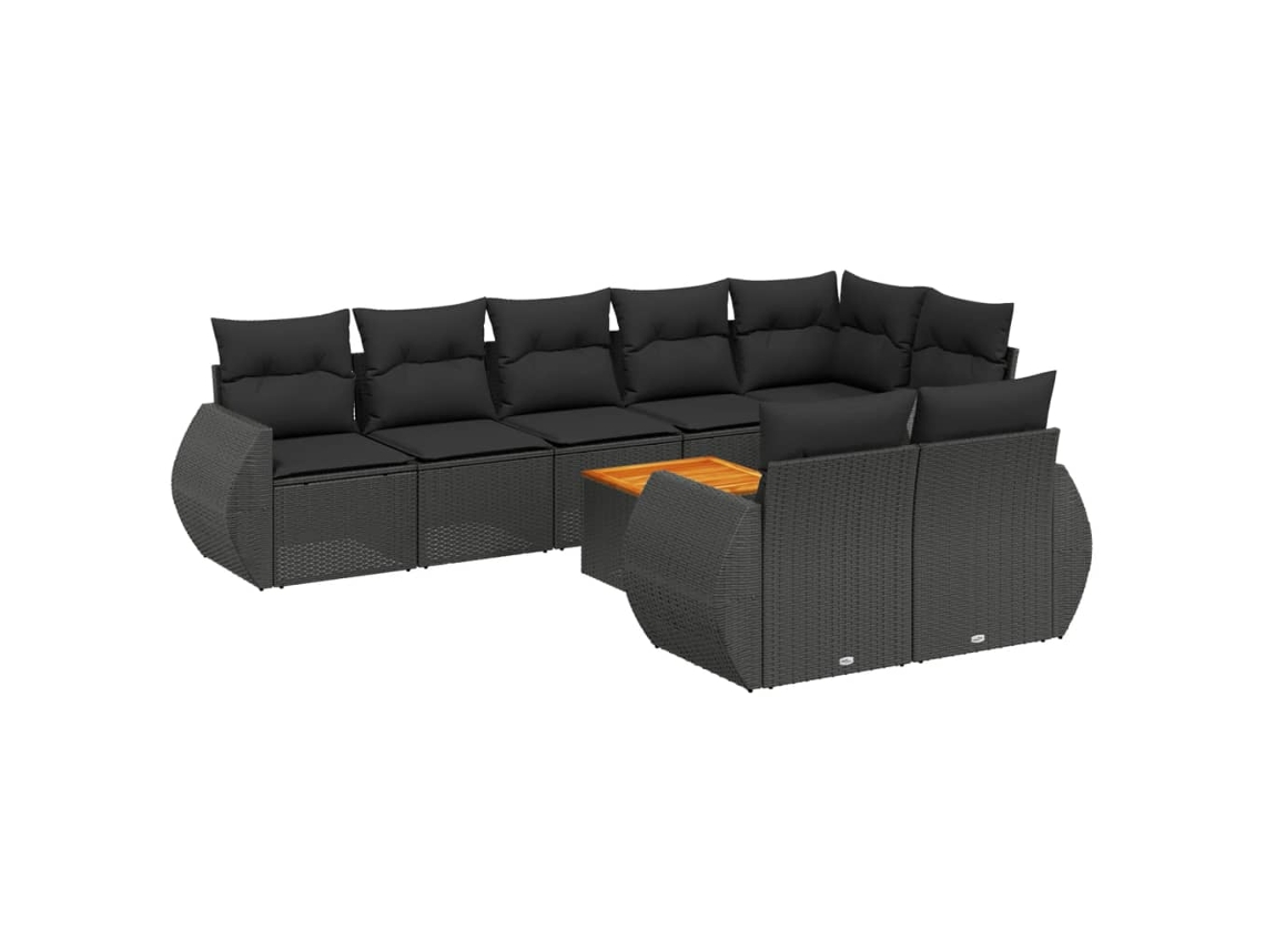 Garden Sofa Set, Garden Sofa Sets Vidaxl Preto Rattan / Vime (n/a)