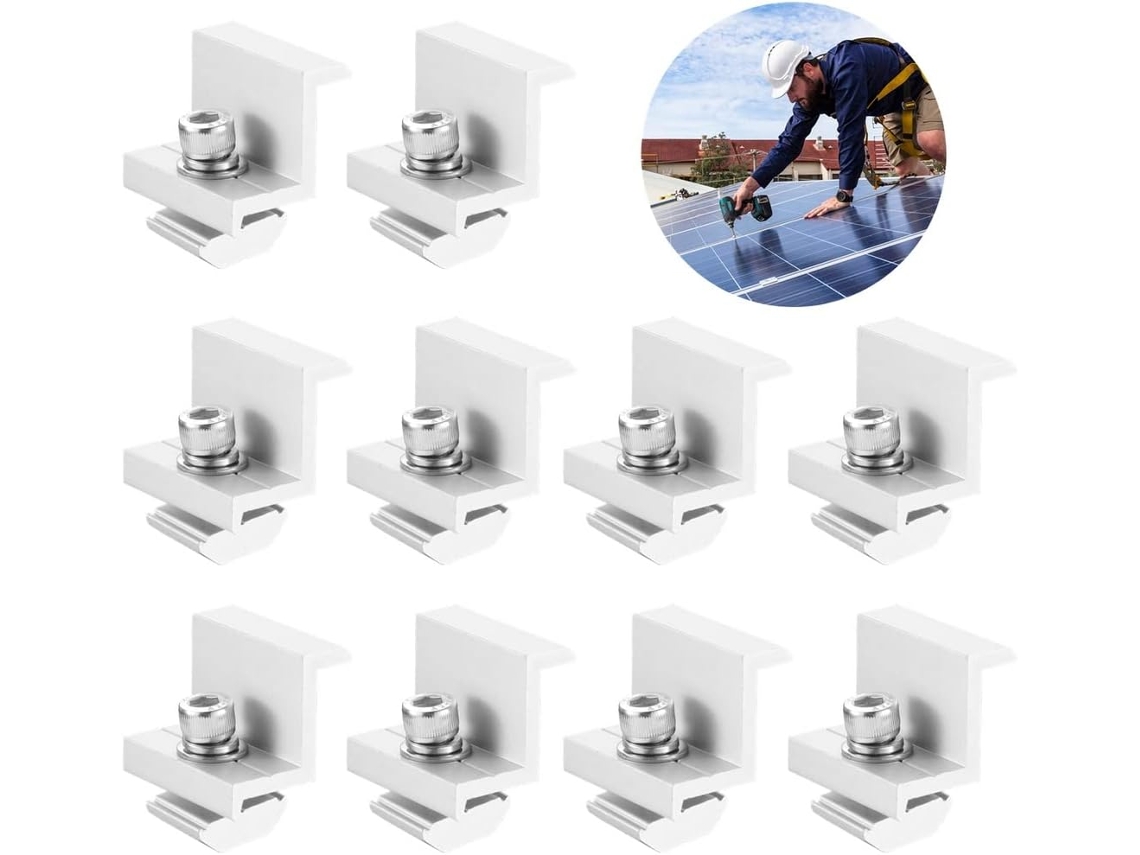 Suportes Para Painéis Solares, 10 Grampos De Extremidade Em Alumínio, Clipes Em Z Para Montagem Fotovoltaica, 30mm
