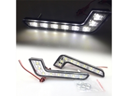 um Par de Luzes Diurnas Led com 8 Led Cada, Faróis Nevoeiro À Prova Água, Brancos Configuração Gamer STELASPLEN