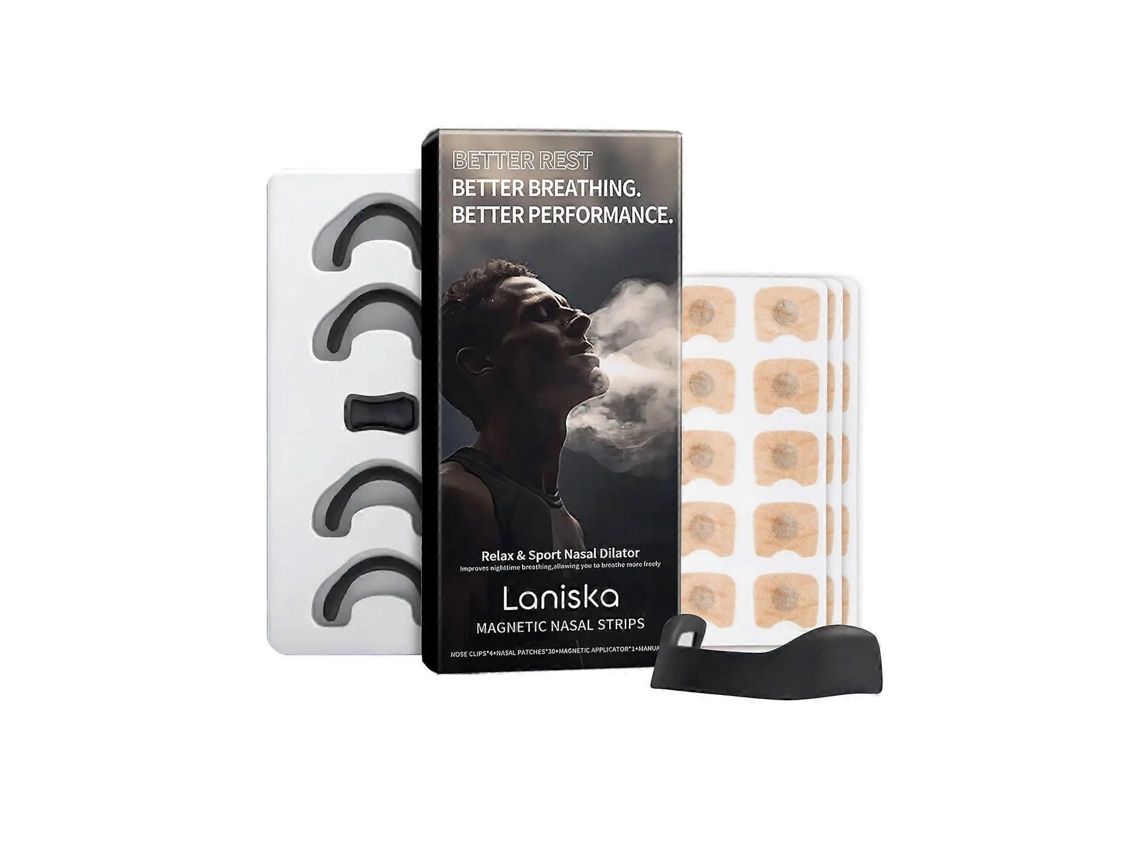 Kit De Cuidados Nasais Antirronco Laniska, Reduz O Ronco, Promove Um Sono Tranquilo Com Clipe Nasal E Adesivo Nasal.