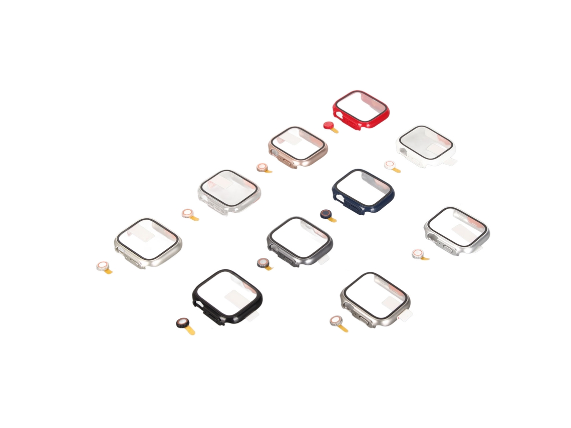 Aetheria 10pcs Capa Protetora de Tela para Apple Watch 8/7 45mm com Vidro Temperado e Pc Rígido