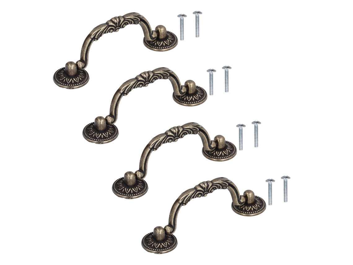 Conjunto de Alças de Armário Bronze Moderno Antigo com Parafusos
