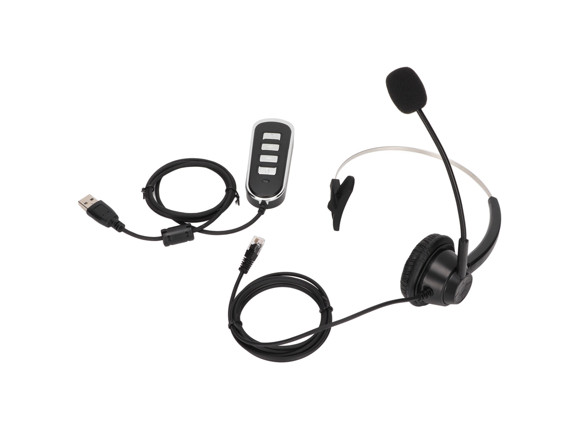 Fone De Ouvido Mono Com Fio Para Negócios Rj9 Com Microfone Para Atendimento Ao Cliente E Consultoria Telefônica