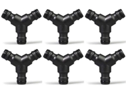 Conector Rápido De Mangueira De Plástico (3 Vias) Em Formato De Y Para Mangueira, Pacote Com 6 Unidades