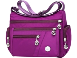 Bolsa De Ombro Impermeável De Nylon Multicamadas Roxa, Lavável E Ecológica.