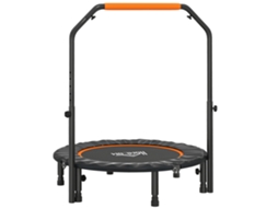 Trampolim De Fitness Dobrável Com Alça Ajustável 102x123h Cm 150kg Preto