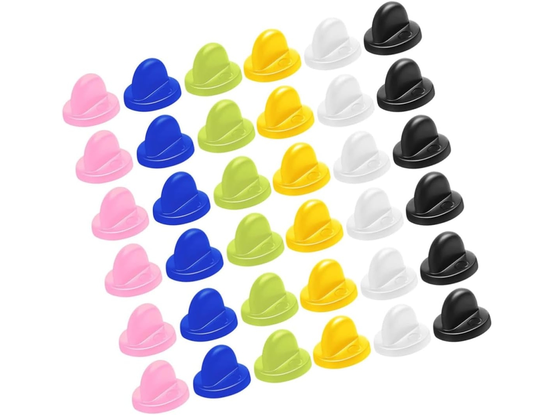 Hemobllo Conjunto De 60-pins Esmalte Com Fecho, Plástico, Formato De Coração, Sem Ferramentas, Substituíveis Para