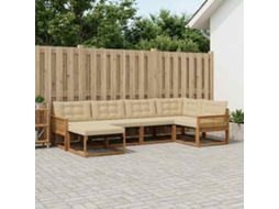 Vidaxl Conjunto De Sofás Para Exterior 6 Unid. Natural E Bege