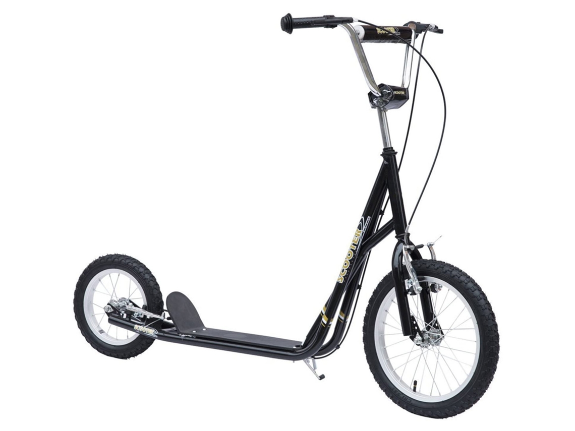 Scooter Infantil 16 Polegadas (pneumático, Freio de Mão, Ajustável, Preto, 5+ Anos)