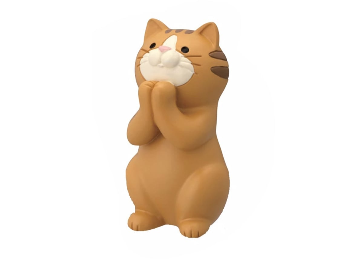 Baok Enfeite de Gato Portátil Multifuncional para Tablet, Óculos e Prancheta - Decoração de Mesa para Casa - Gato Ocelote com Mãos Abraçando