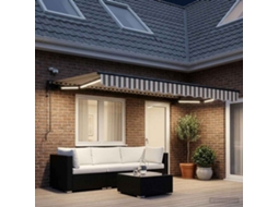 Vidaxl Toldo Retrátil Elétrico Cinza Claro E Branco 4 × 3 M
