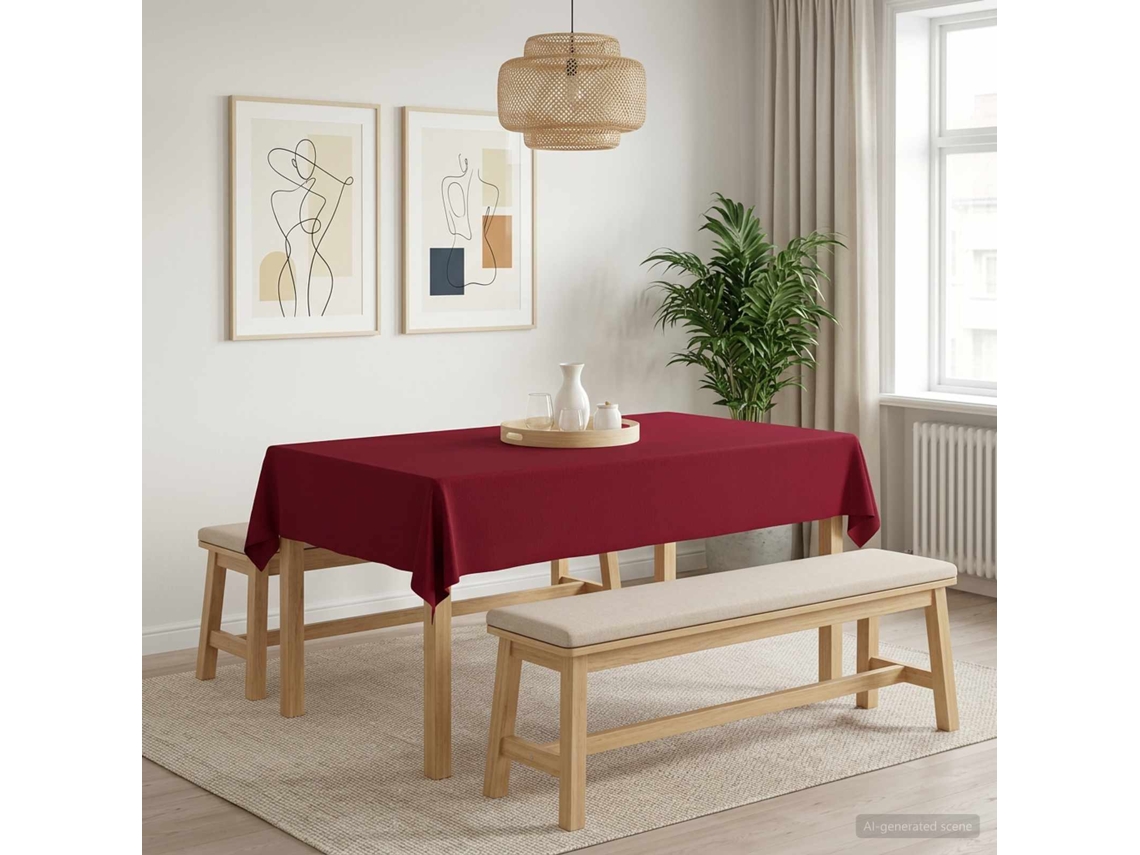 Vidaxl Toalha De Mesa Retangular Vinho Vermelho 110 X 160 Cm