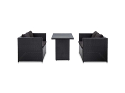 Sofa Set, Sofa Sets Vidaxl Preto Rattan / Vime (n/a)