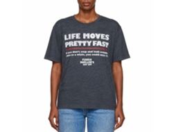 Rockinstone Ferris Bueller's Day Off Life Moves Fast Heather Navy Adult T-shirt Size:xxxl