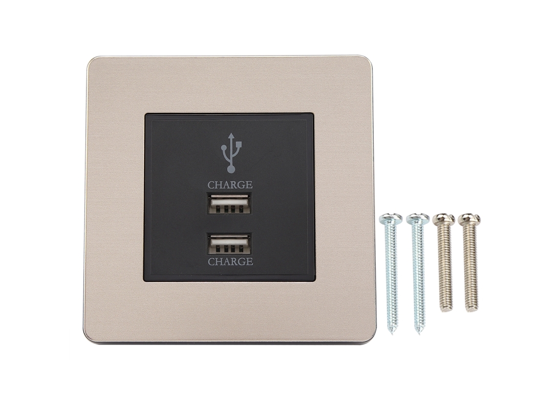 Tomada de parede dupla USB tipo 86 (carregamento rápido de 2,4 A, com proteção contra choques)