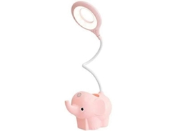 Lâmpada De Mesa Led Com Apoio Para Celular E Caneta, 3 Modos De Luz, Protetor De Olhos, Recarregável - Rosa