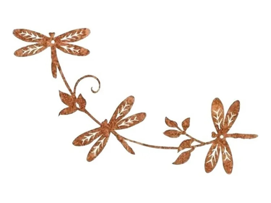 Arte De Parede De Libélula De Ferro E Decoração De Jardim
